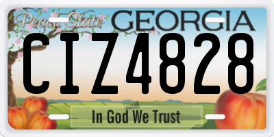 GA license plate CIZ4828