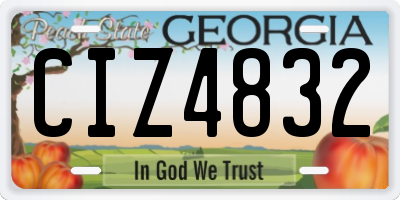GA license plate CIZ4832