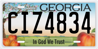 GA license plate CIZ4834