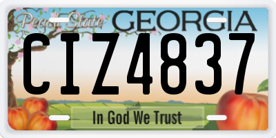GA license plate CIZ4837