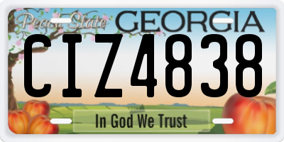 GA license plate CIZ4838