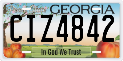 GA license plate CIZ4842