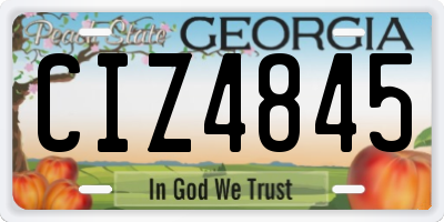 GA license plate CIZ4845