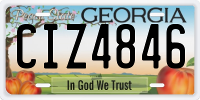 GA license plate CIZ4846