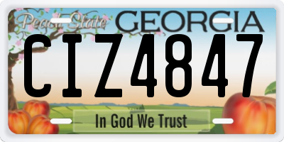 GA license plate CIZ4847