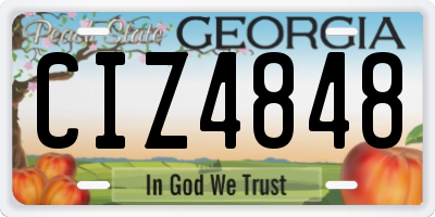 GA license plate CIZ4848