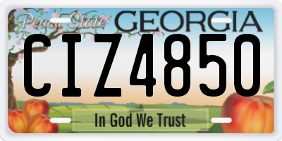 GA license plate CIZ4850