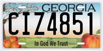 GA license plate CIZ4851