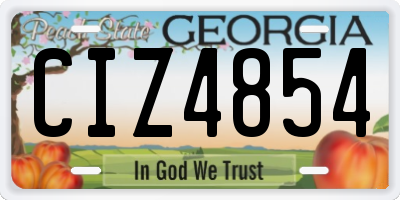 GA license plate CIZ4854