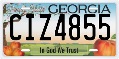 GA license plate CIZ4855