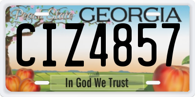 GA license plate CIZ4857