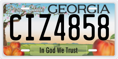 GA license plate CIZ4858
