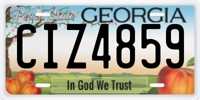GA license plate CIZ4859