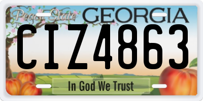 GA license plate CIZ4863