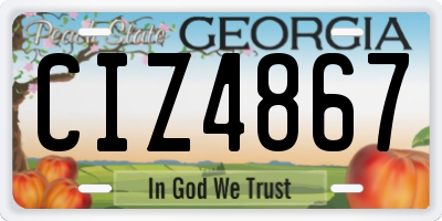GA license plate CIZ4867