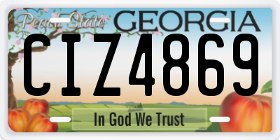 GA license plate CIZ4869