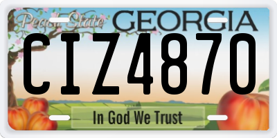 GA license plate CIZ4870