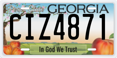 GA license plate CIZ4871