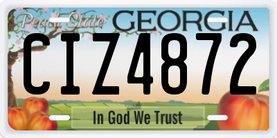 GA license plate CIZ4872