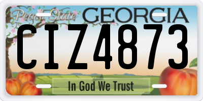GA license plate CIZ4873
