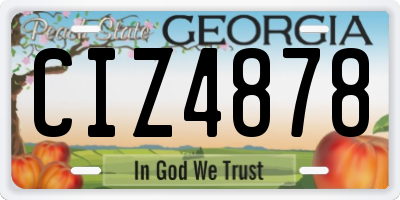 GA license plate CIZ4878
