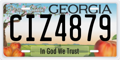 GA license plate CIZ4879