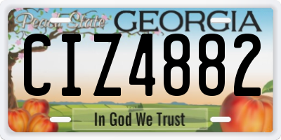 GA license plate CIZ4882