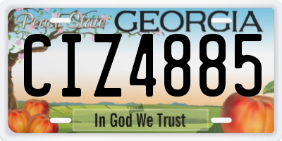 GA license plate CIZ4885