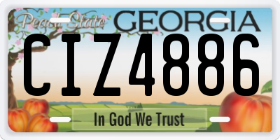 GA license plate CIZ4886