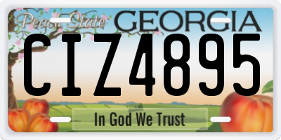 GA license plate CIZ4895