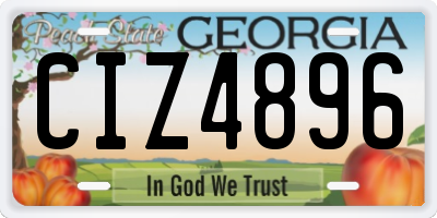 GA license plate CIZ4896