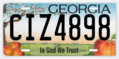 GA license plate CIZ4898