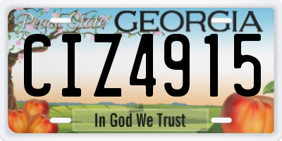 GA license plate CIZ4915
