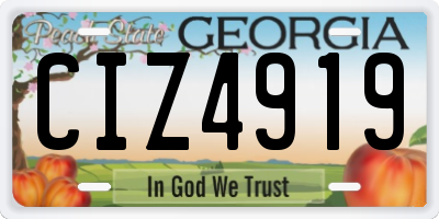 GA license plate CIZ4919