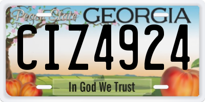 GA license plate CIZ4924