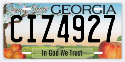 GA license plate CIZ4927