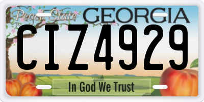 GA license plate CIZ4929