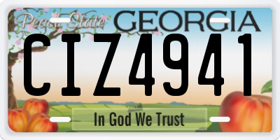 GA license plate CIZ4941