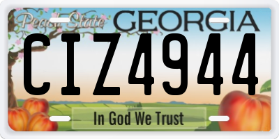 GA license plate CIZ4944