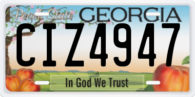 GA license plate CIZ4947
