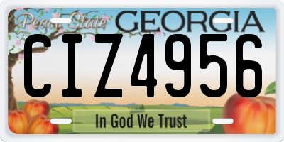GA license plate CIZ4956