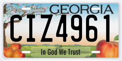 GA license plate CIZ4961