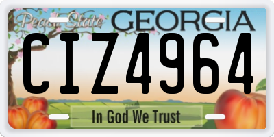 GA license plate CIZ4964