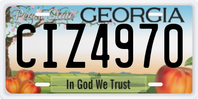 GA license plate CIZ4970