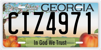 GA license plate CIZ4971
