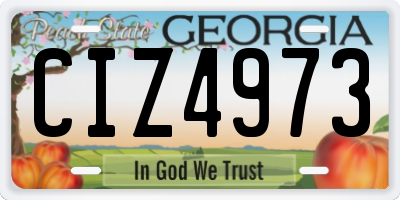 GA license plate CIZ4973