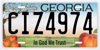 GA license plate CIZ4974