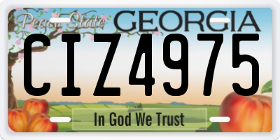 GA license plate CIZ4975
