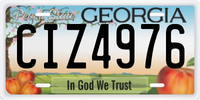 GA license plate CIZ4976