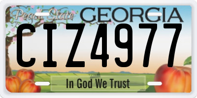 GA license plate CIZ4977